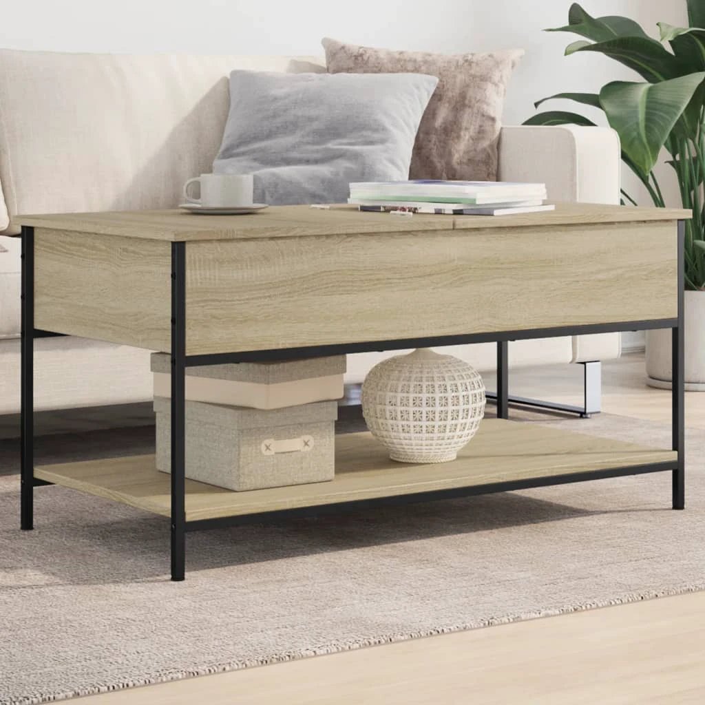 VidaXL Coffee Table 70x50x50 Wood and Metal Living Room by vidaXL