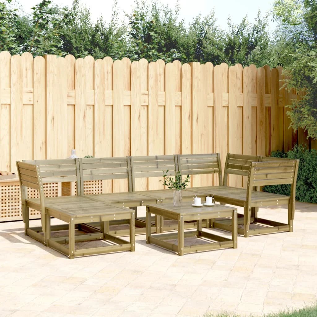vidaXL vidaXL 6 Piece Garden Sofa Set Solid Wood Pine - Uncategorized Garden Sofa Sets
