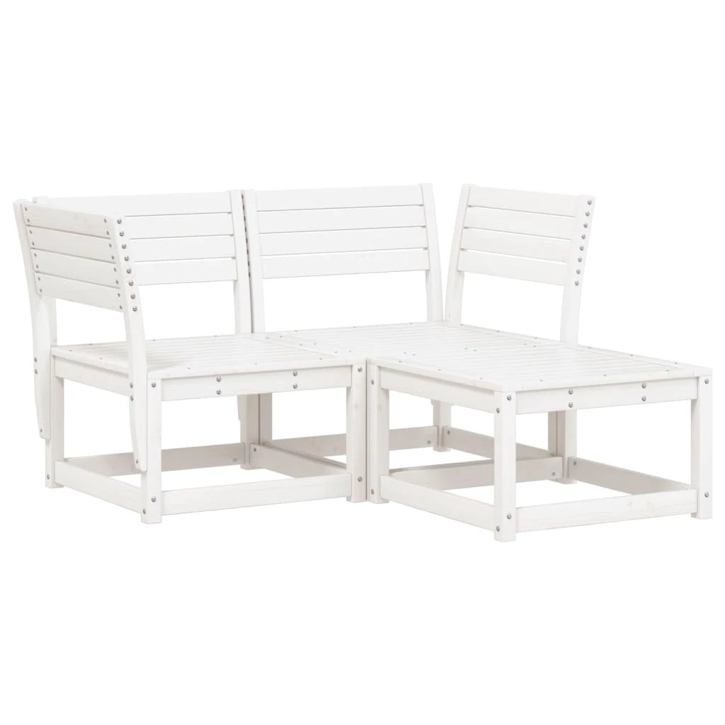 vidaXL vidaXL 3 Piece Garden Sofa Set Solid Wood Pine - Garden Sofa Sets