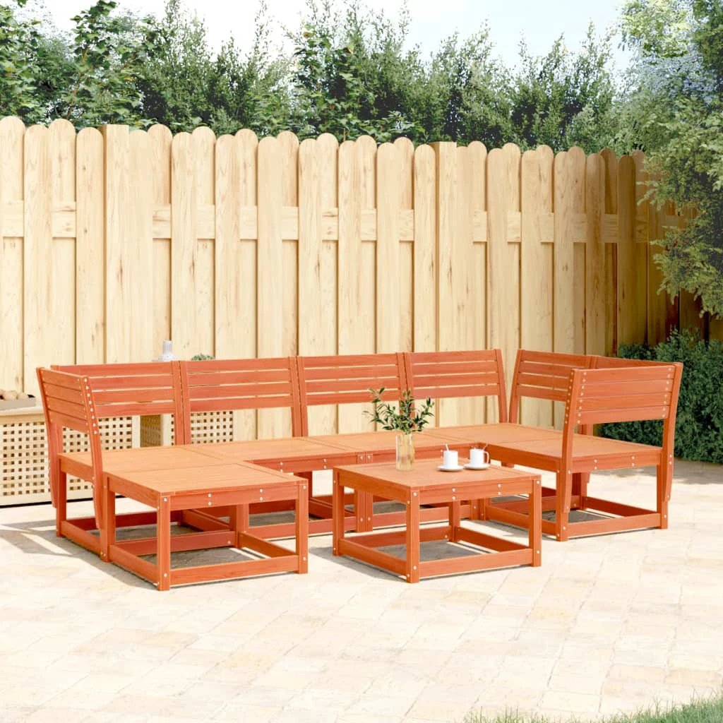 vidaXL 6 Piece Garden Sofa Set Solid Wood Pine by vidaXL
