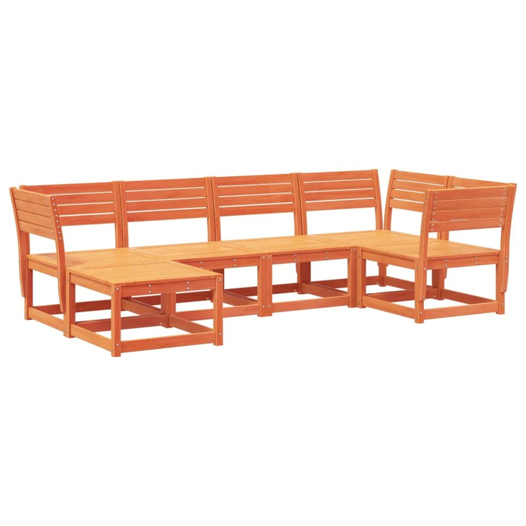 vidaXL 6 Piece Garden Sofa Set Solid Wood Pine by vidaXL
