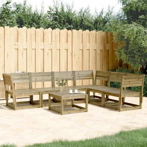 vidaXL 6 Piece Garden Sofa Set Solid Wood Pine with Comfortable Design for Outdoor Entertaining by vidaXL