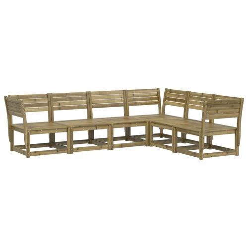 vidaXL vidaXL 6 Piece Garden Sofa Set Solid Wood Pine with Comfortable Design for Outdoor Entertaining - Garden Sofa Sets