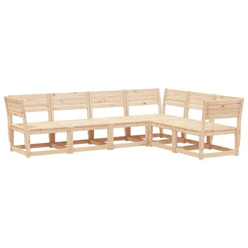 vidaXL vidaXL 6 Piece Garden Sofa Set Solid Wood Pine with Comfortable Design for Outdoor Entertaining - Garden Sofa Sets