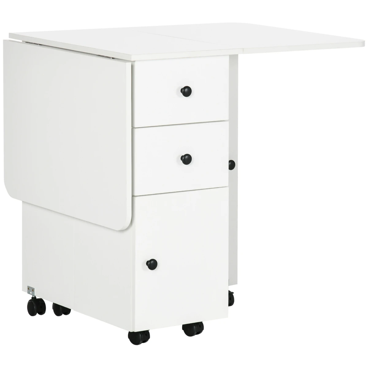 HOMCOM Folding Dining Table Drop Leaf With Storage Drawers by HOMCOM