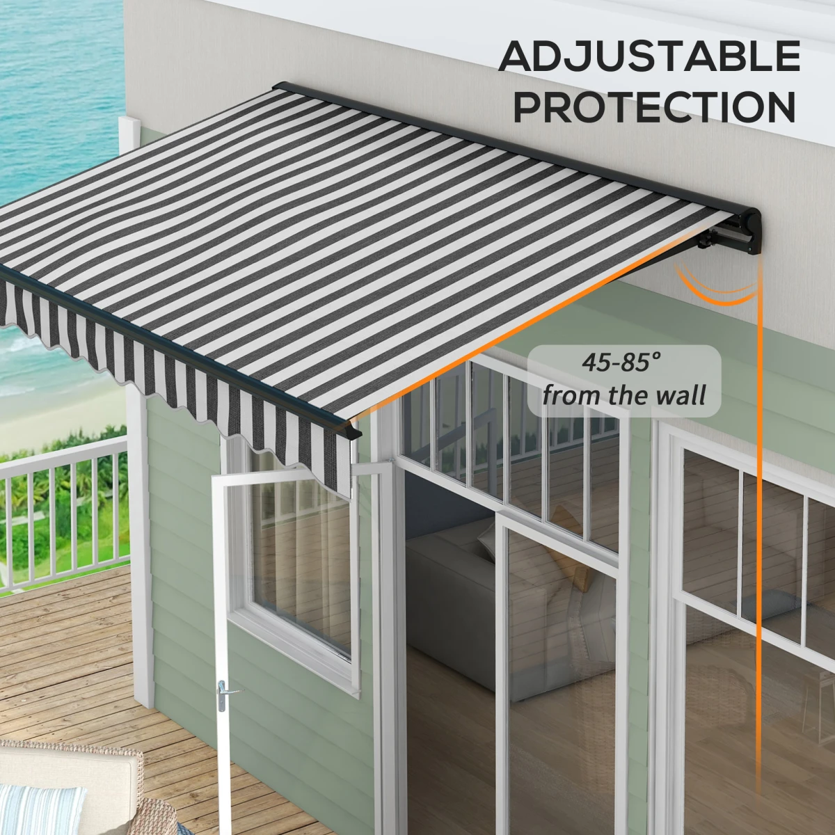 Outsunny Retractable Awning 3x2m Remote Patio by Outsunny