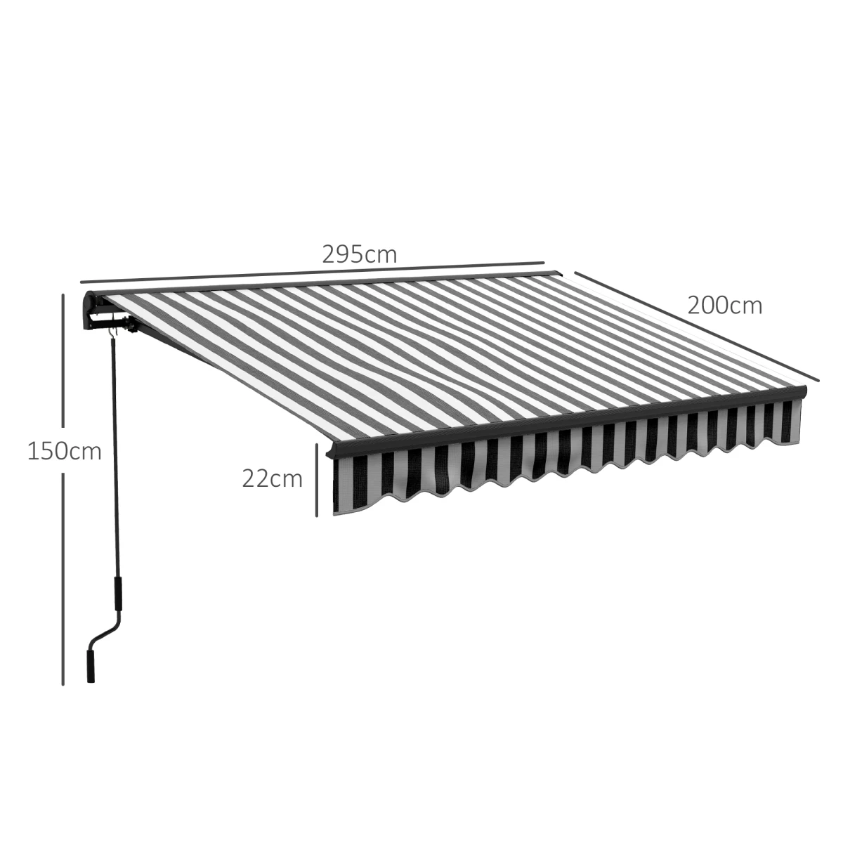 Outsunny Retractable Awning 3x2m Remote Patio by Outsunny