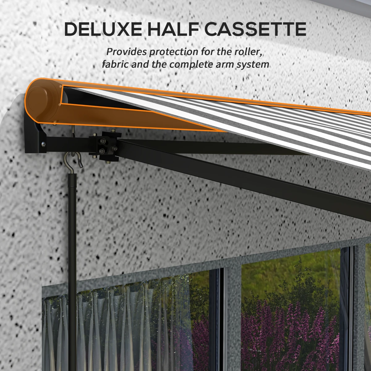 Outsunny Retractable Awning 3x2m Remote Patio by Outsunny