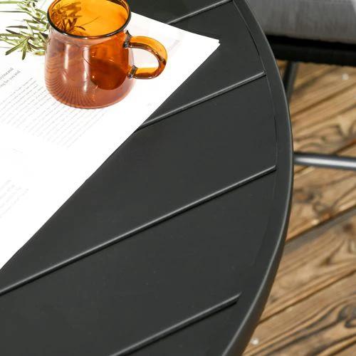 Outsunny Outsunny Round Garden Table 115 x 72H cm with Parasol Hole for Outdoor Dining Groups - Garden Table