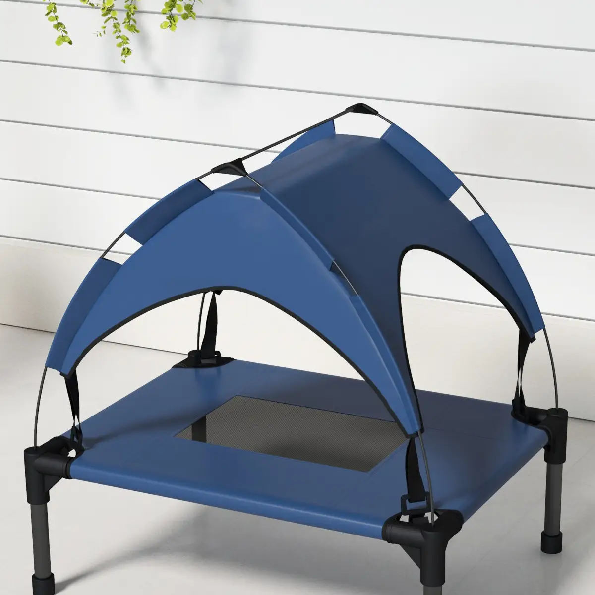 PawHut PawHut Cooling Raised Dog Bed w/ Breathable Mesh, for Mini, S Dogs - Dark Blue - Dog Beds