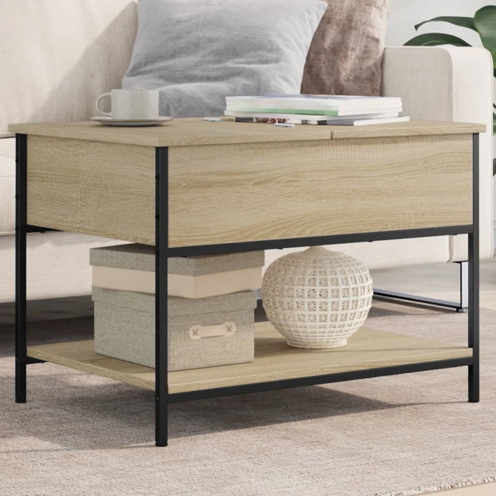VidaXL Coffee Table 70x50x50 Wood and Metal Living Room by vidaXL
