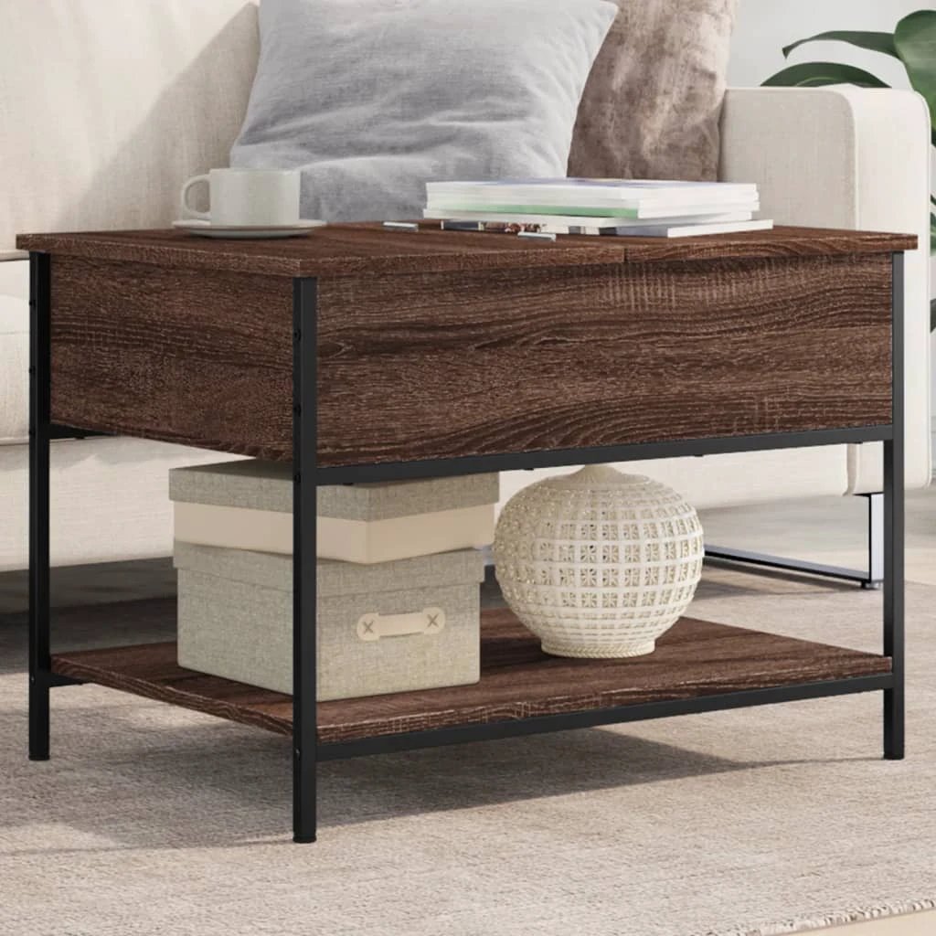 VidaXL Coffee Table 70x50x50 Wood and Metal Living Room by vidaXL