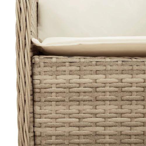 VidaXL 5 Piece Garden Dining Set 160x80x74 cm Weather Resistant Beige Poly Rattan with Cushions for Outdoor Patio Use by vidaXL