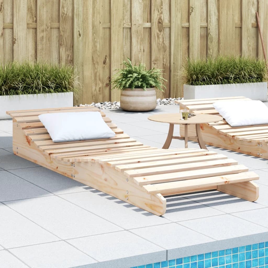 vidaXL VidaXL Lounger 205x60x31.5cm Solid Pine Garden - Sun Lounger