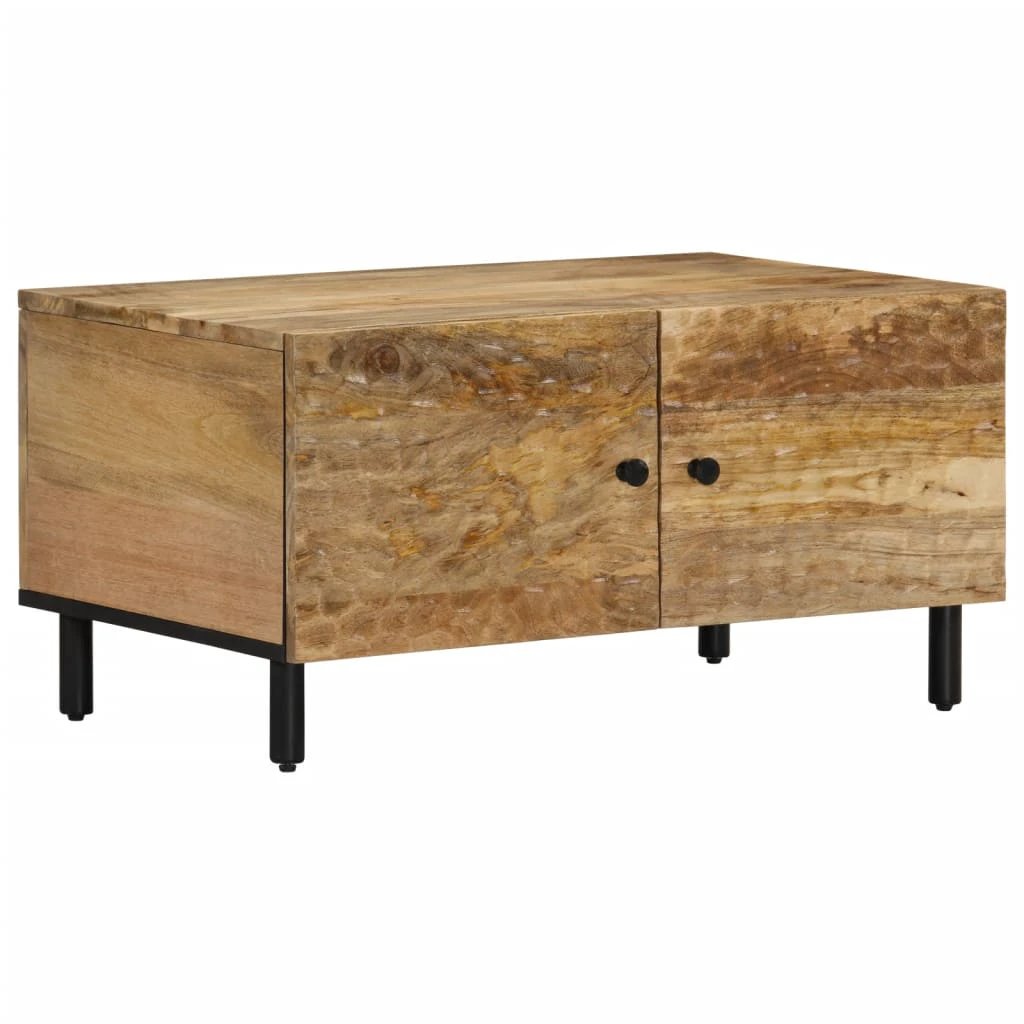 vidaXL VidaXL Coffee Table 80x50x40 Cm Solid Mango Wood Black Home - Coffee Table