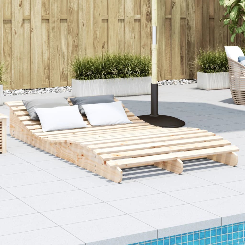 vidaXL VidaXL Lounger 205x60x31.5cm Solid Pine Garden - Sun Lounger