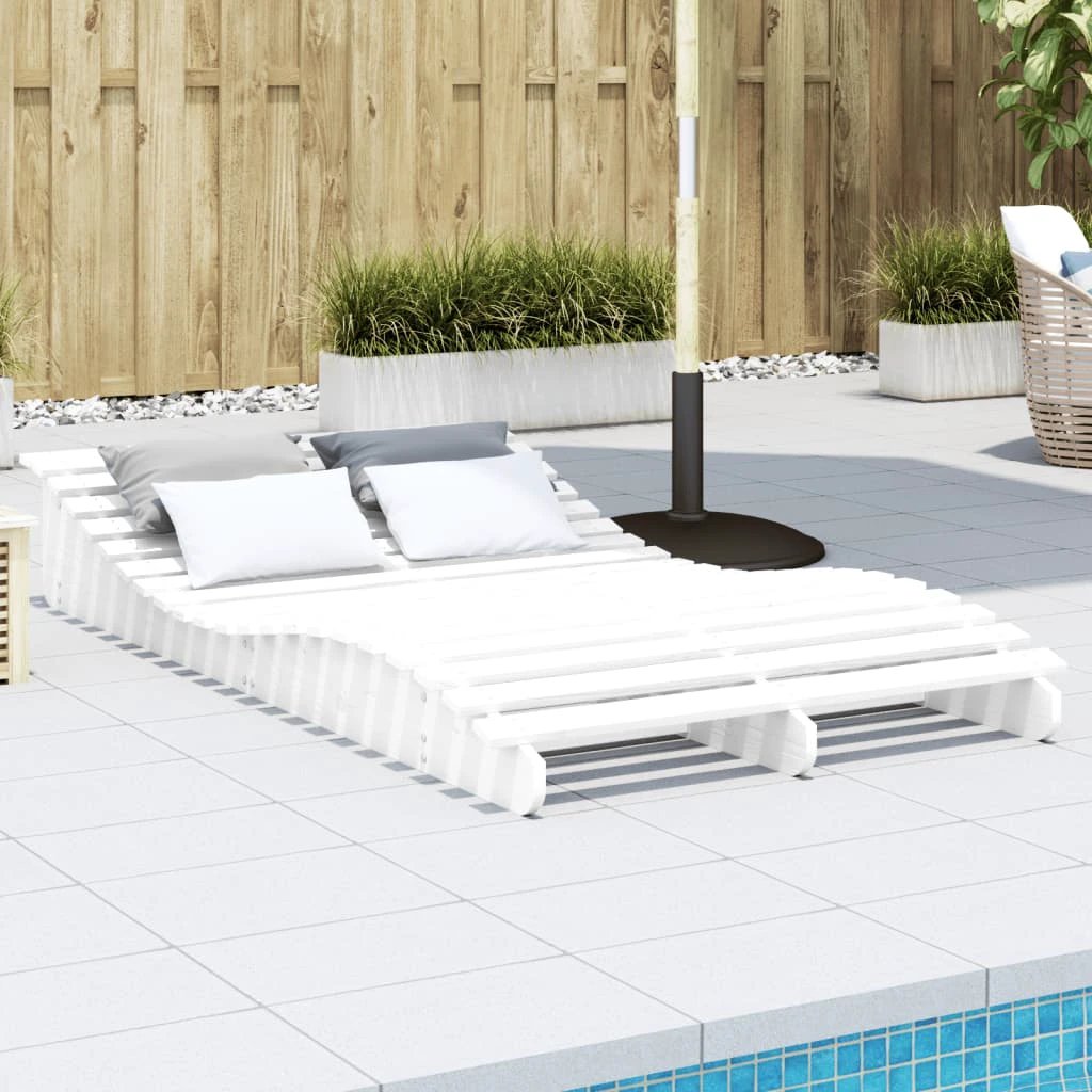 vidaXL VidaXL Lounger 205x60x31.5cm Solid Pine Garden - Sun Lounger