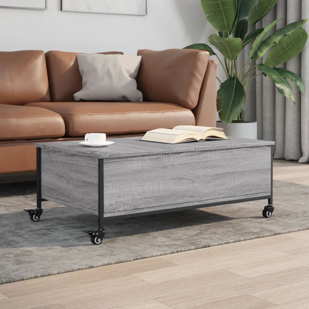 vidaXL VidaXL Coffee Table 91x55x34 Cm With Wheels Living Room - Coffee Table