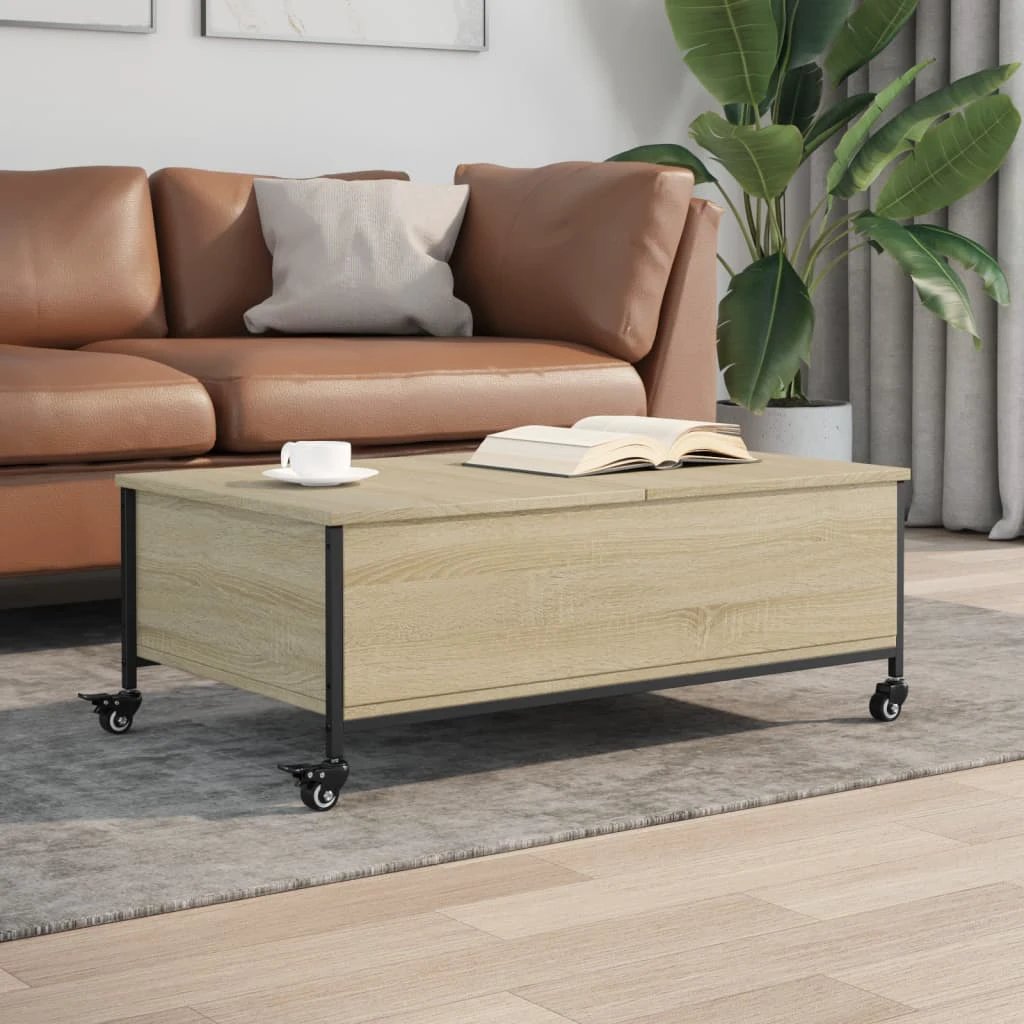 vidaXL VidaXL Coffee Table 91x55x34 Cm With Wheels Living Room - Coffee Table