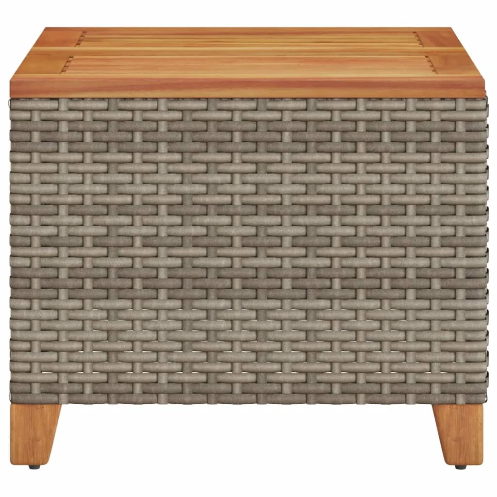 vidaXL vidaXL Garden Table Black 45x45x37 cm Poly Rattan Acacia Wood - Garden Table