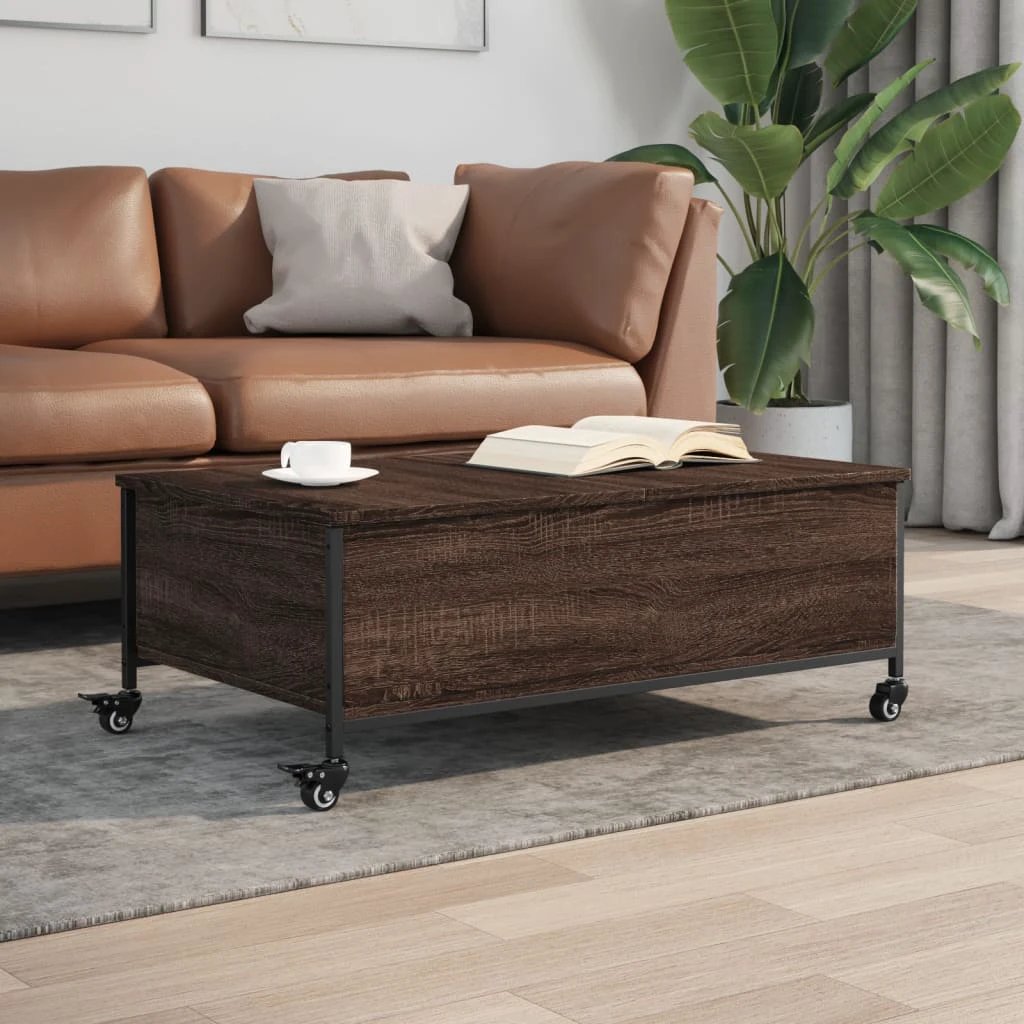 vidaXL VidaXL Coffee Table 91x55x34 Cm With Wheels Living Room - Coffee Table