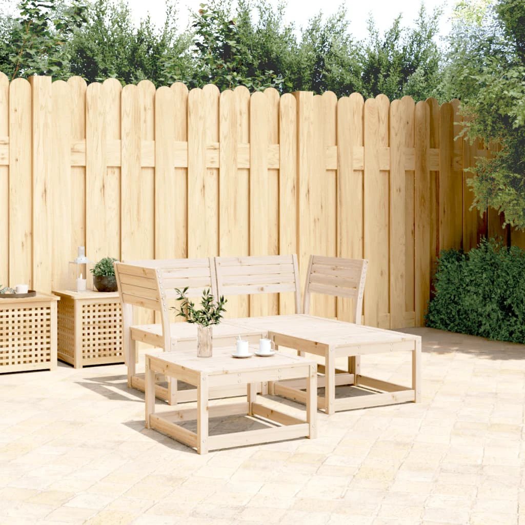 vidaXL vidaXL 3 Piece Garden Sofa Set Solid Wood Pine - Garden Sofa Sets