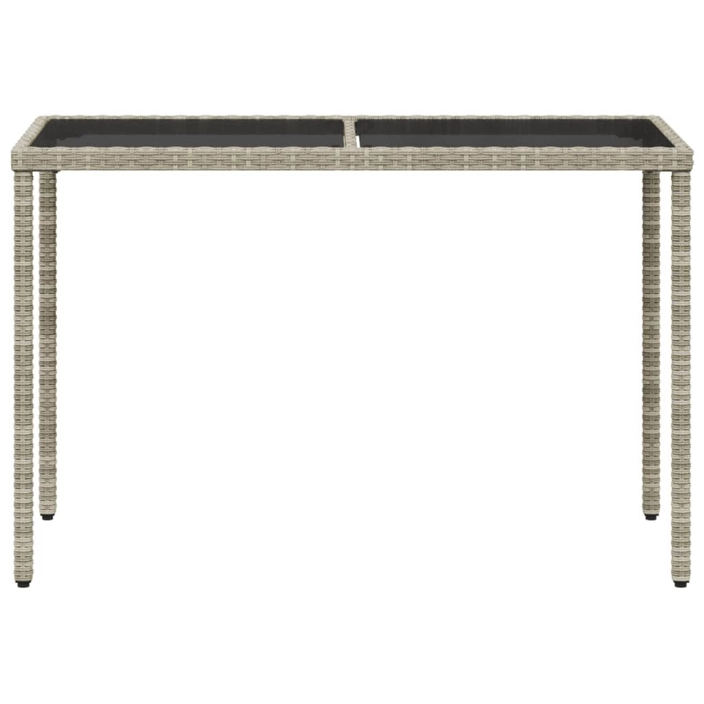 vidaXL Garden Table with Glass Top Black 115x54x74 cm Poly Rattan by vidaXL