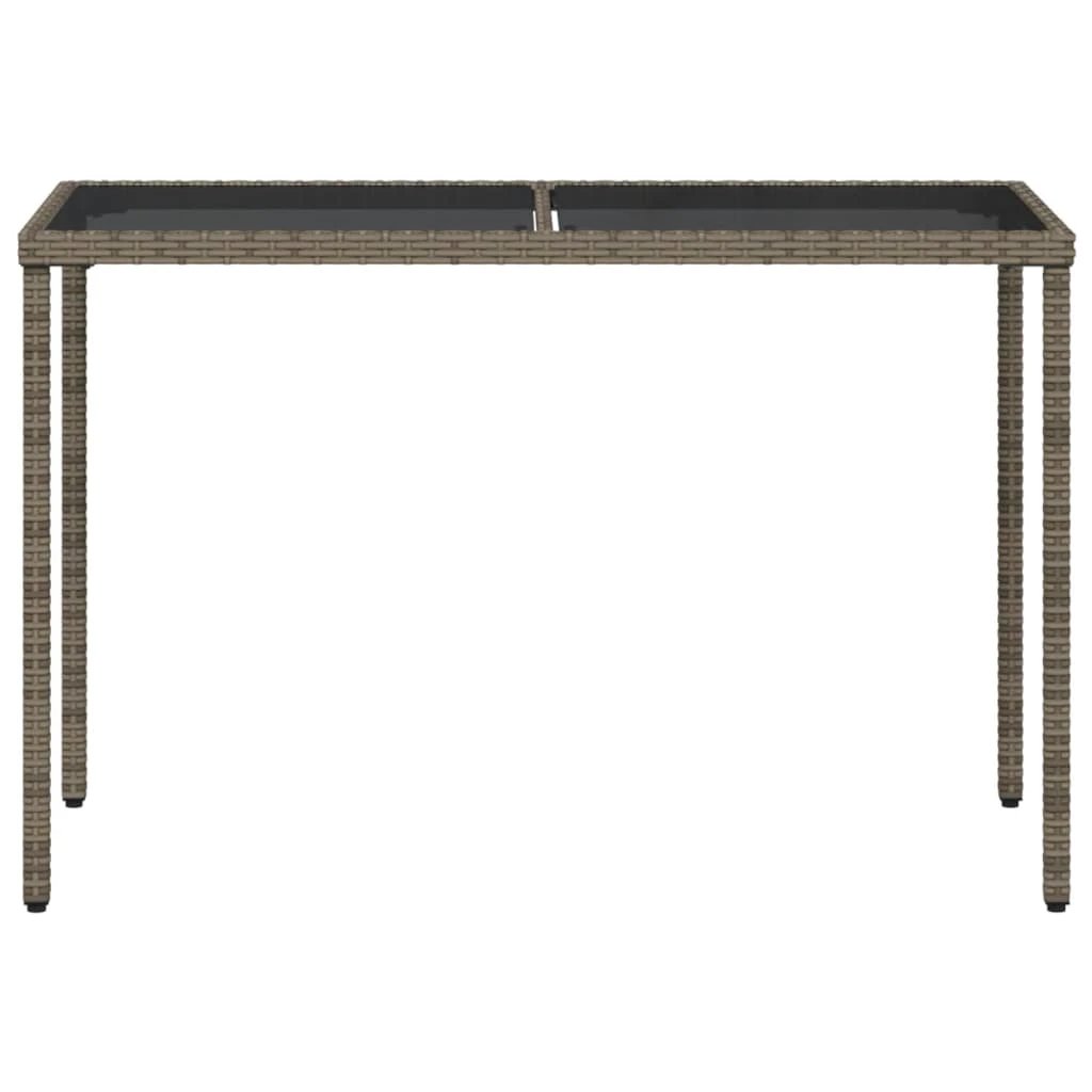 vidaXL vidaXL Garden Table with Glass Top Black 115x54x74 cm Poly Rattan - Garden Table