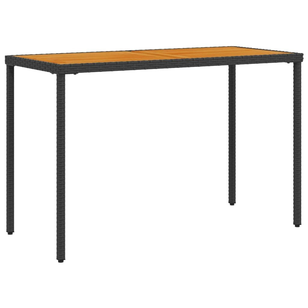 vidaXL Garden Table with Glass Top Black 115x54x74 cm Poly Rattan by vidaXL