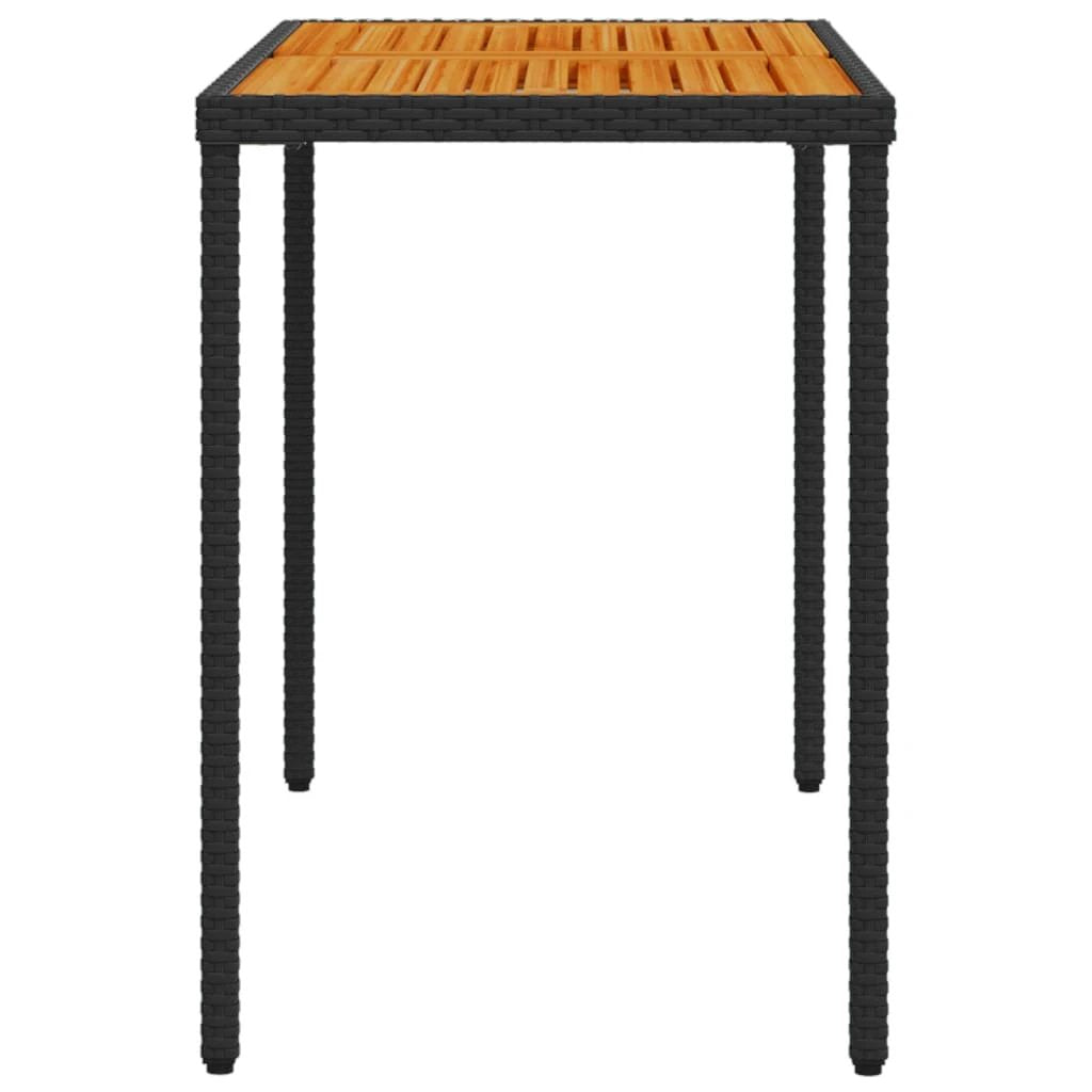 vidaXL Garden Table with Glass Top Black 115x54x74 cm Poly Rattan by vidaXL