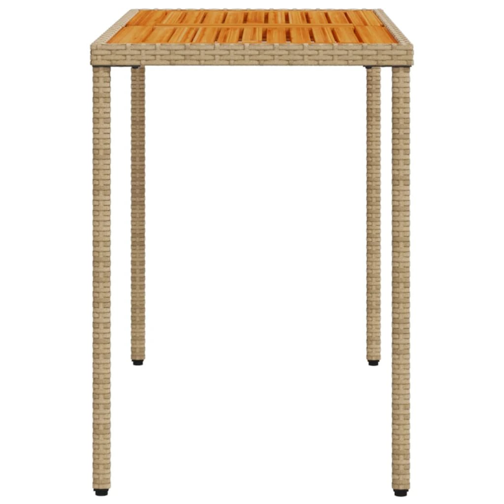 vidaXL vidaXL Garden Table with Glass Top Black 115x54x74 cm Poly Rattan - Garden Table