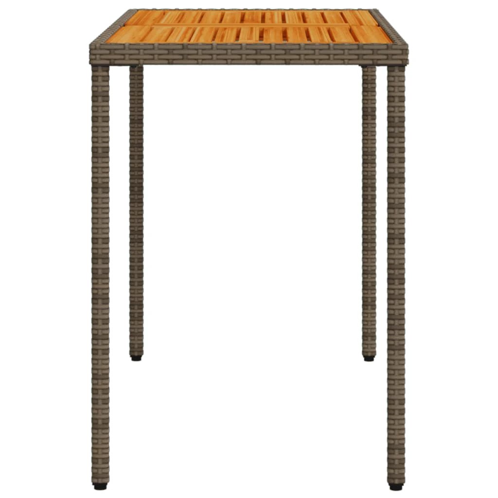 vidaXL Garden Table with Glass Top Black 115x54x74 cm Poly Rattan by vidaXL