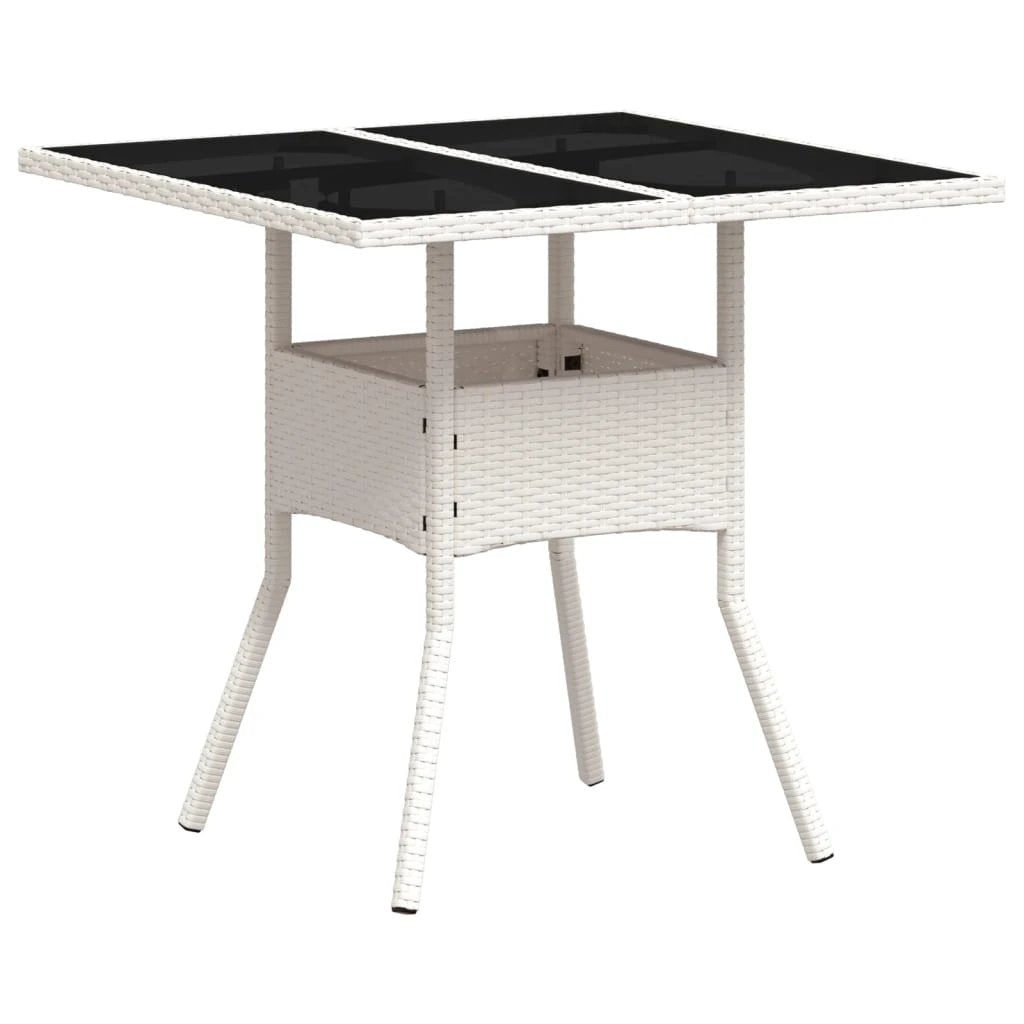 vidaXL vidaXL Garden Table with Acacia Wood Top Black 80x80x75 cm Poly Rattan - Garden Table