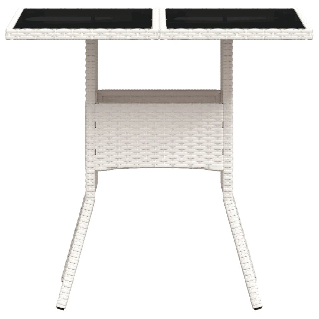 vidaXL vidaXL Garden Table with Acacia Wood Top Black 80x80x75 cm Poly Rattan - Garden Table