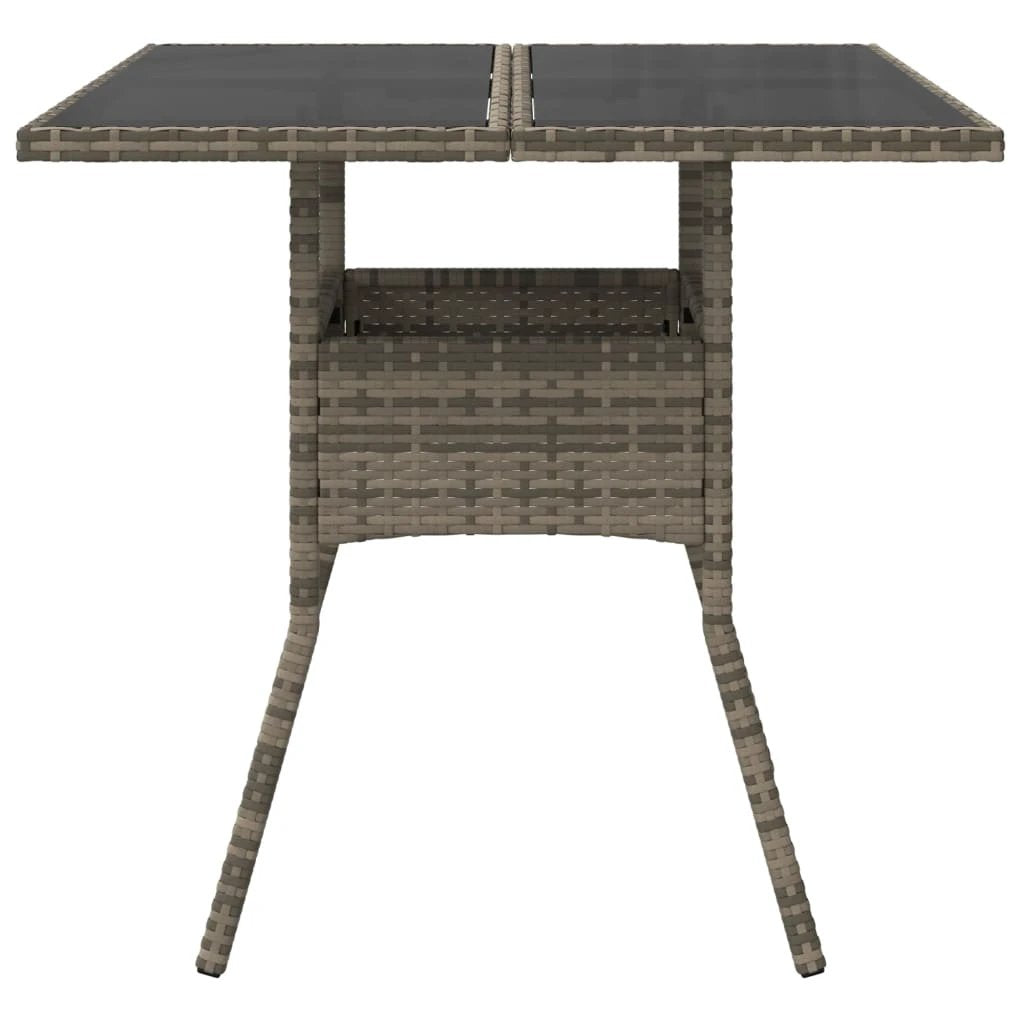 vidaXL Garden Table with Acacia Wood Top Black 80x80x75 cm Poly Rattan by vidaXL
