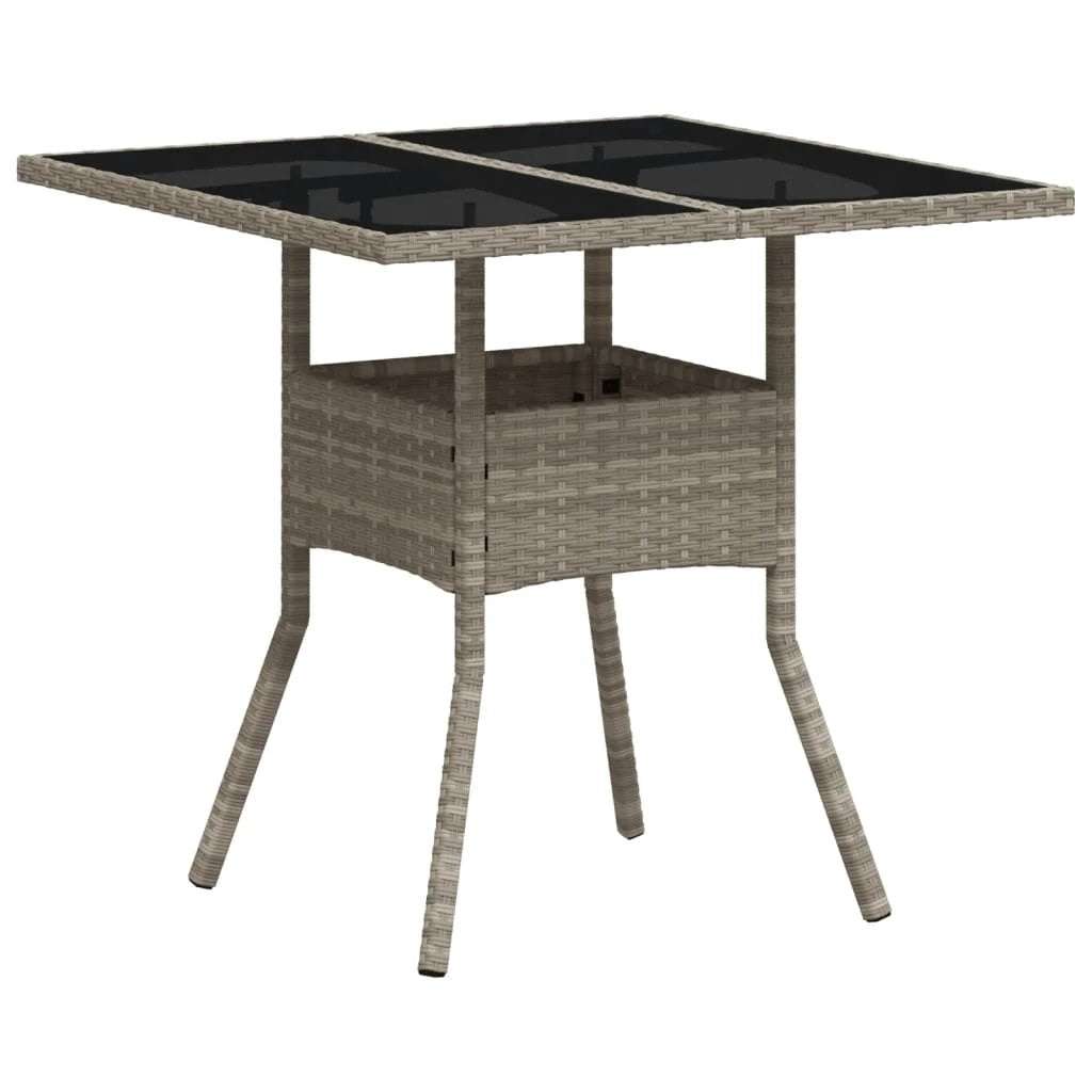 vidaXL vidaXL Garden Table with Acacia Wood Top Black 80x80x75 cm Poly Rattan - Garden Table