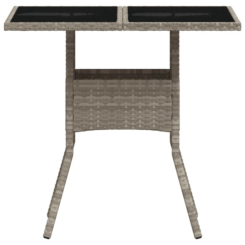 vidaXL vidaXL Garden Table with Acacia Wood Top Black 80x80x75 cm Poly Rattan - Garden Table