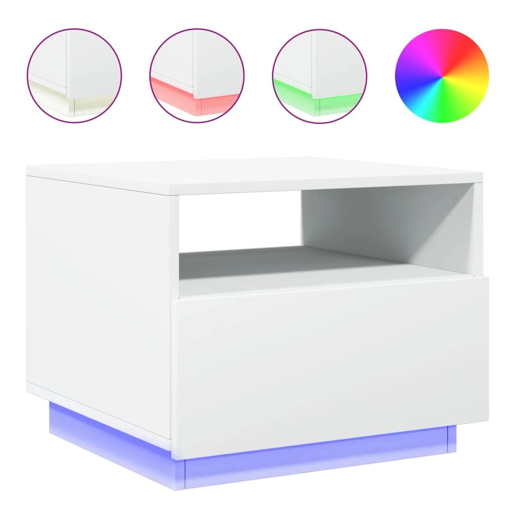 vidaXL VidaXL Coffee Table 50x49x40 cm LED Lights Living Room - Coffee Table