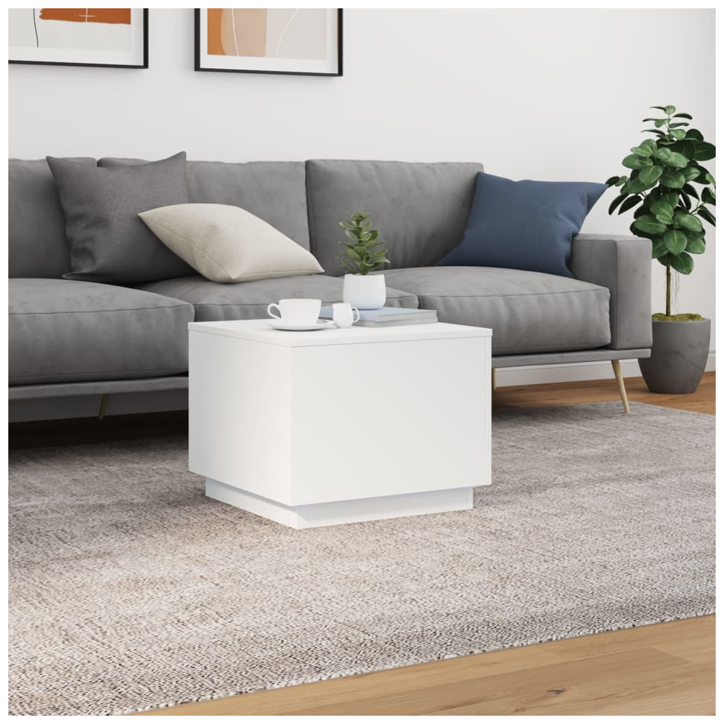 vidaXL Coffee Table 50x50x40 cm LED Lights Living Room by vidaXL