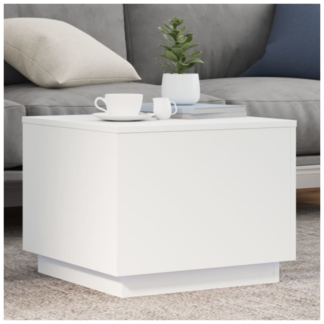 vidaXL Coffee Table 50x50x40 cm LED Lights Living Room by vidaXL