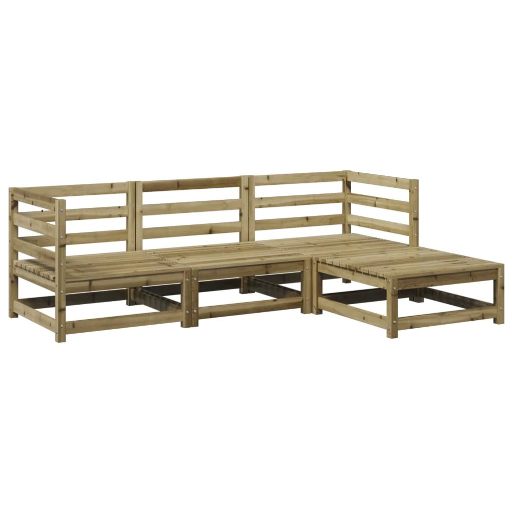 vidaXL 4 Piece Garden Sofa Set Solid Wood Pine by vidaXL