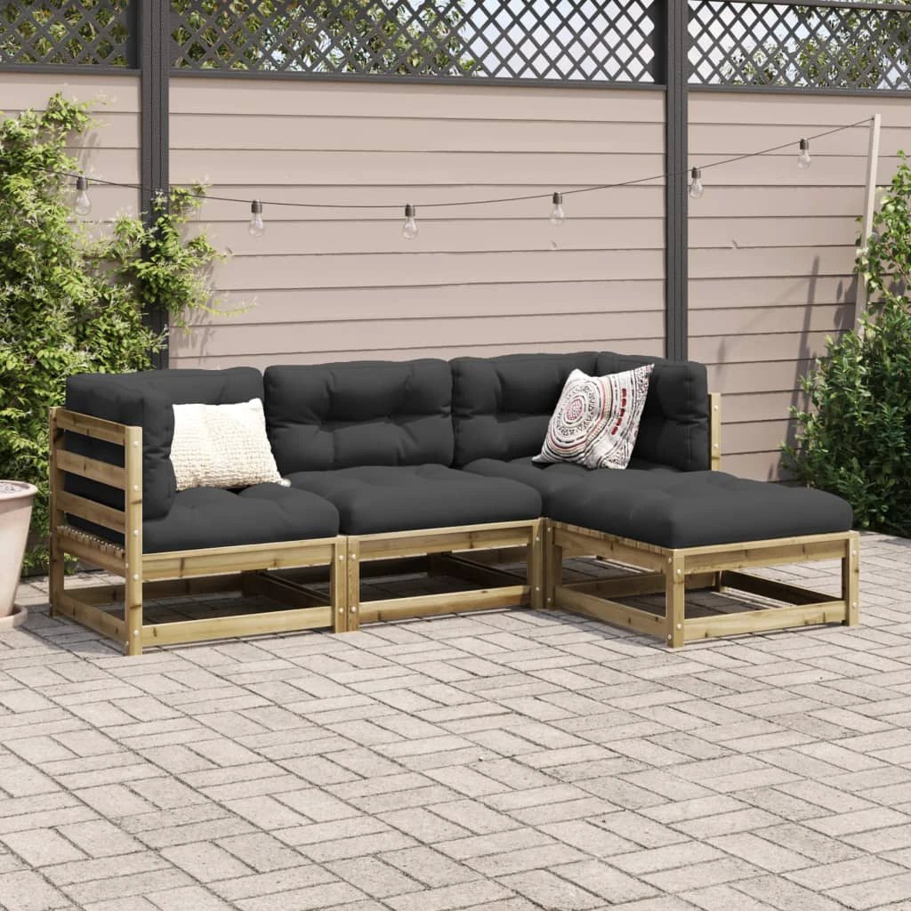 vidaXL 4 Piece Garden Sofa Set Solid Wood Pine by vidaXL