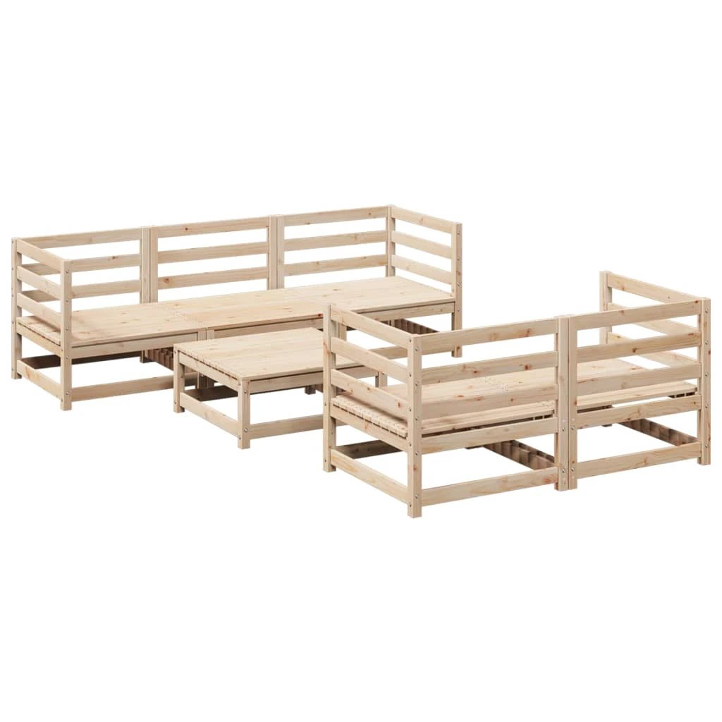 vidaXL vidaXL 6 Piece Garden Sofa Set Solid Wood Pine - Garden Sofa Sets