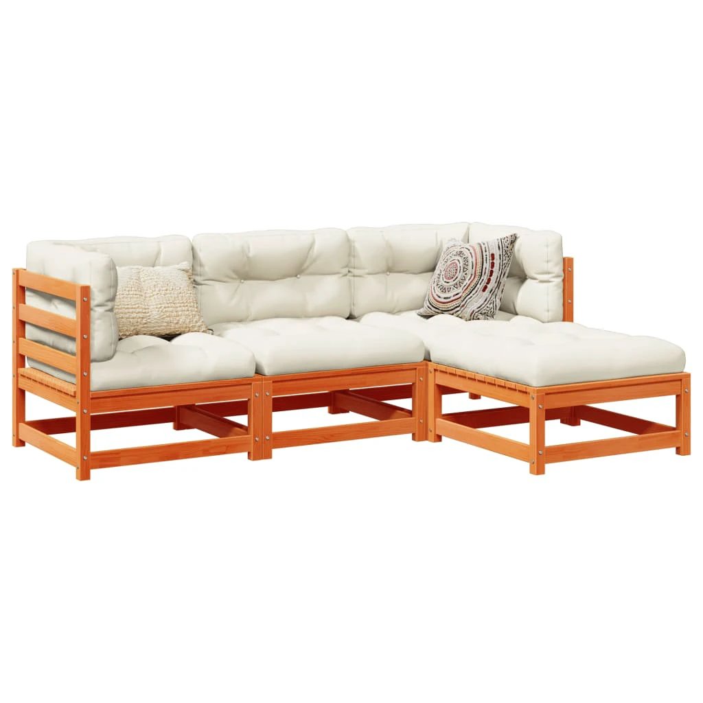 vidaXL 4 Piece Garden Sofa Set Solid Wood Pine by vidaXL