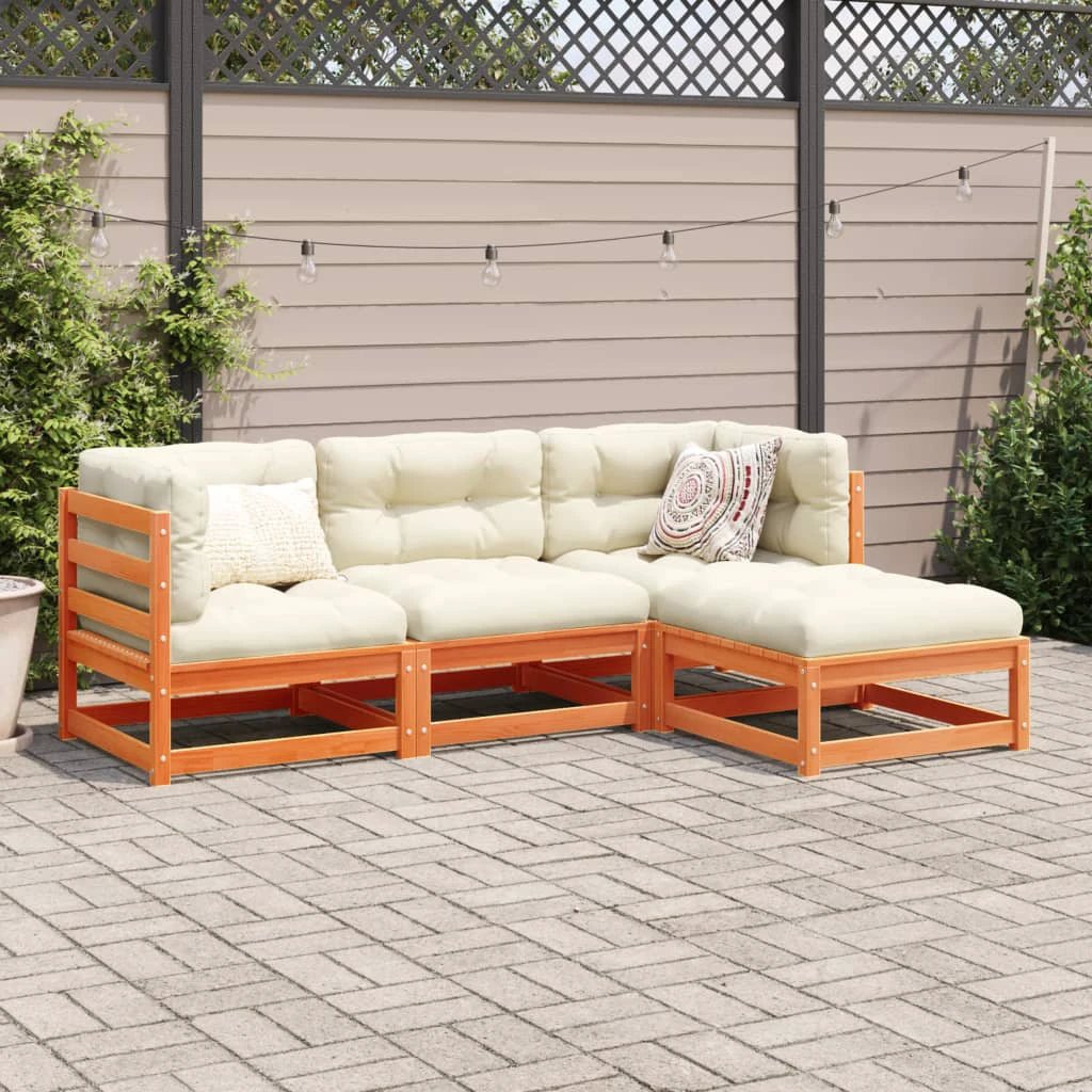 vidaXL 4 Piece Garden Sofa Set Solid Wood Pine by vidaXL