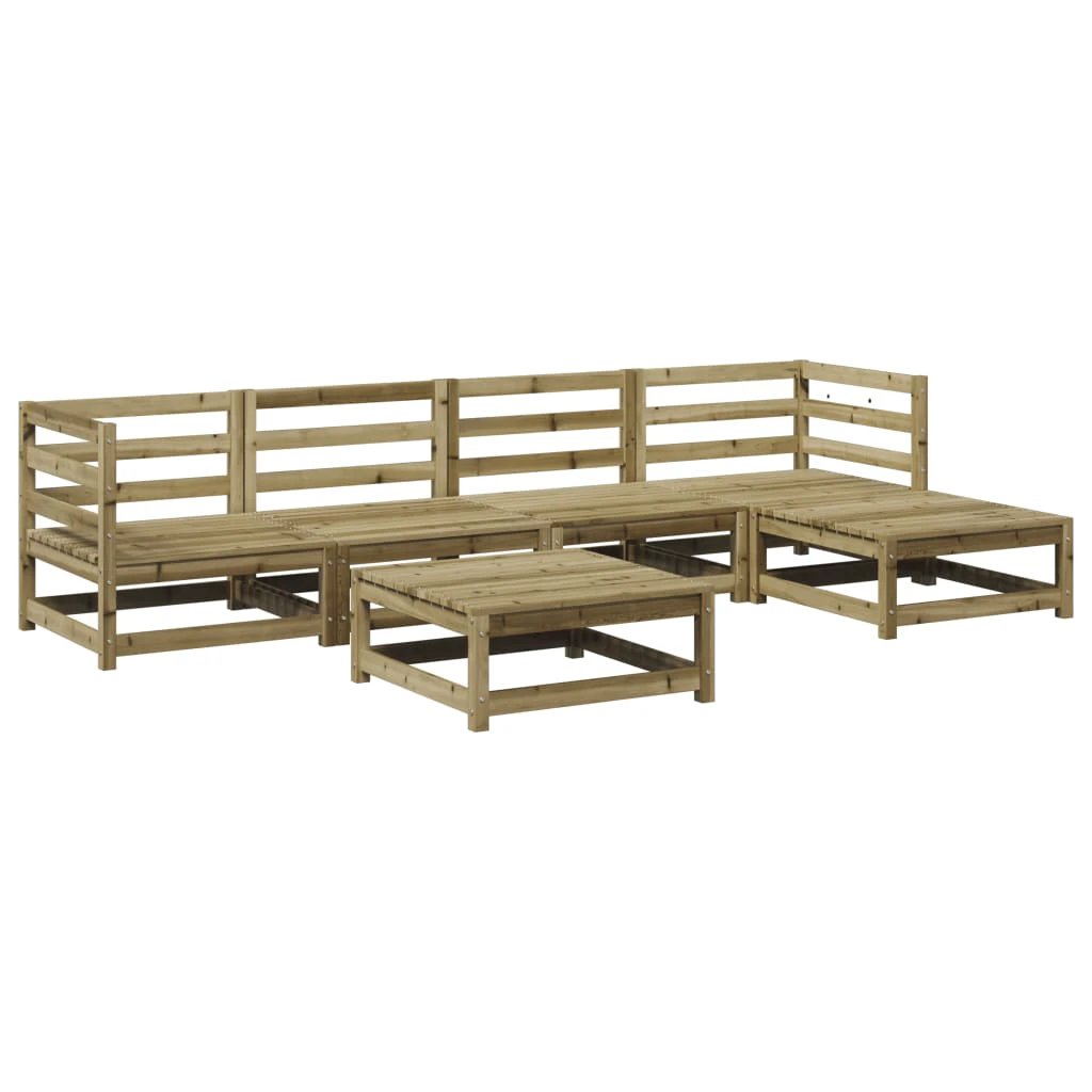 vidaXL 6 Piece Garden Sofa Set Solid Wood Pine by vidaXL