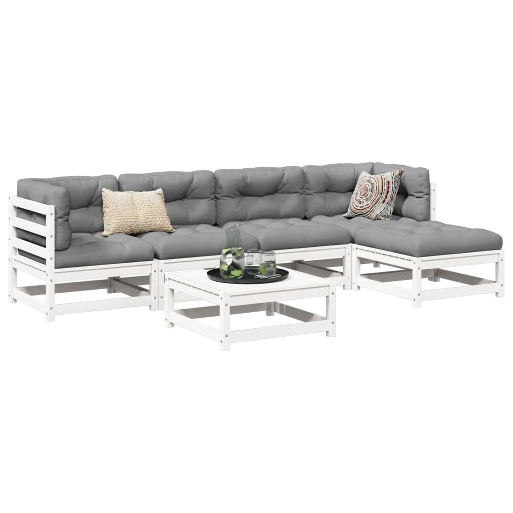 vidaXL vidaXL 6 Piece Garden Sofa Set Solid Wood Pine - Garden Sofa Sets