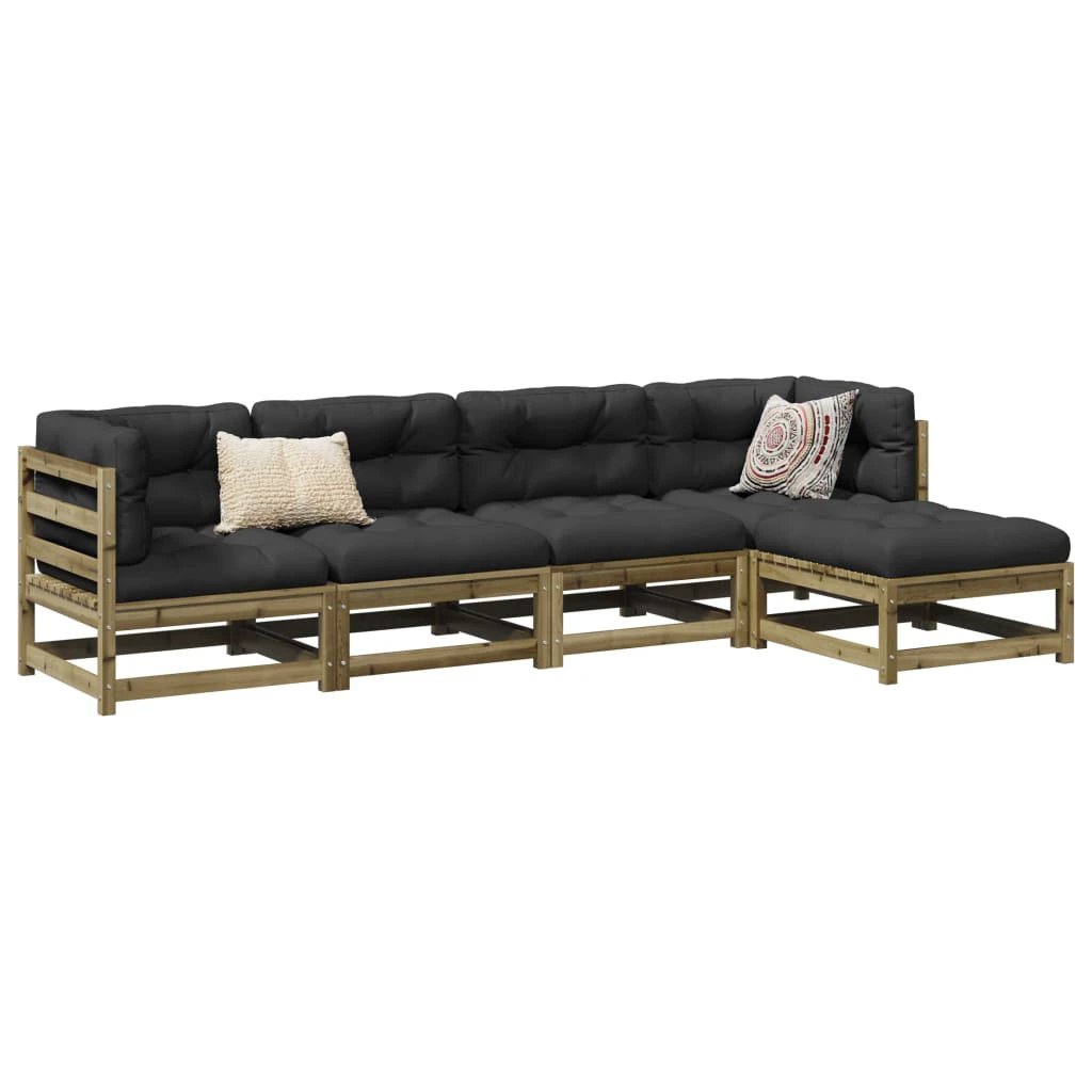 vidaXL vidaXL 5 Piece Garden Sofa Set Solid Wood Pine - Garden Sofa Sets