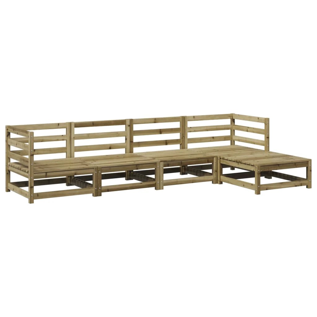 vidaXL vidaXL 5 Piece Garden Sofa Set Solid Wood Pine - Garden Sofa Sets