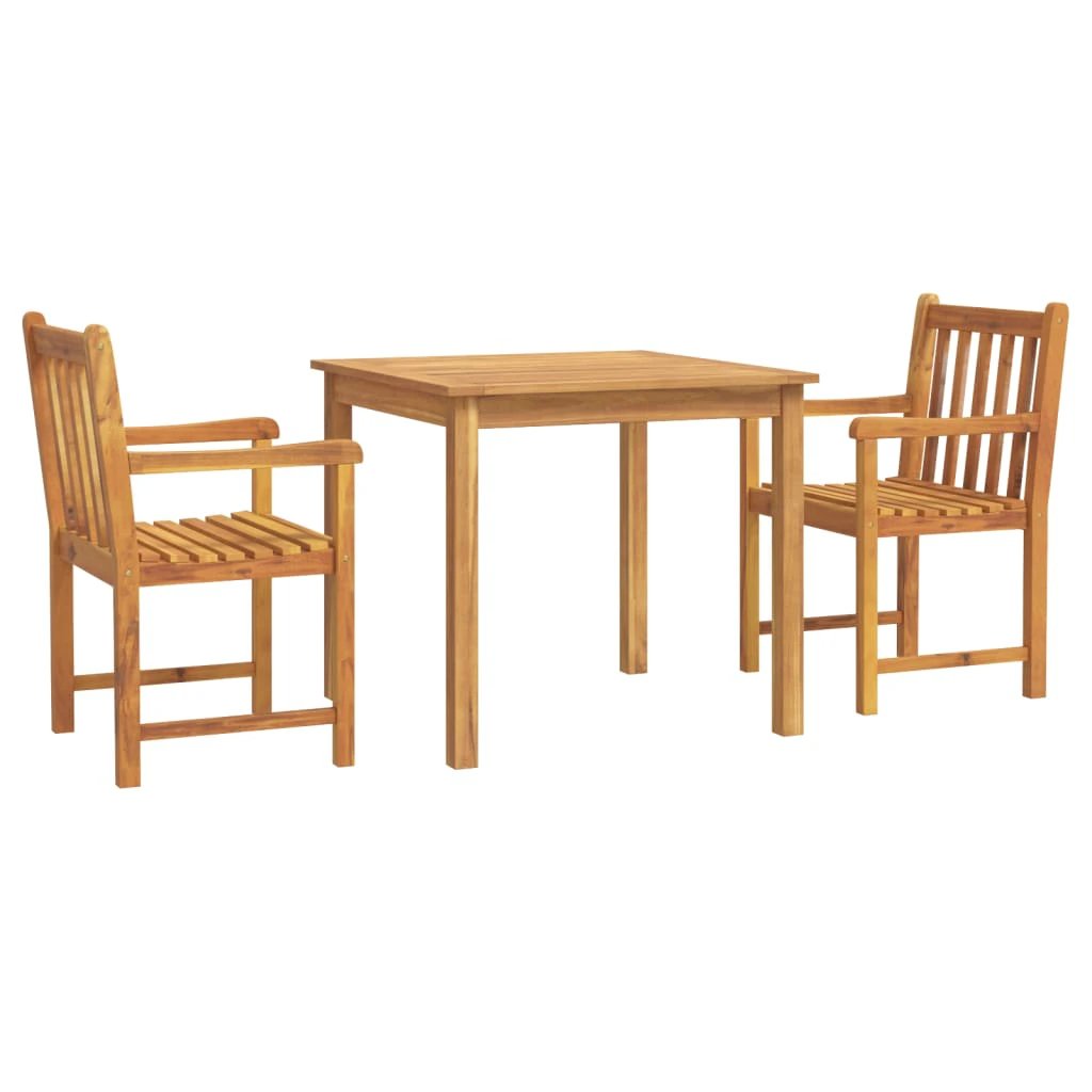 VidaXL Garden Dining Set 3 Piece Solid Acacia Wood Outdoor by vidaXL